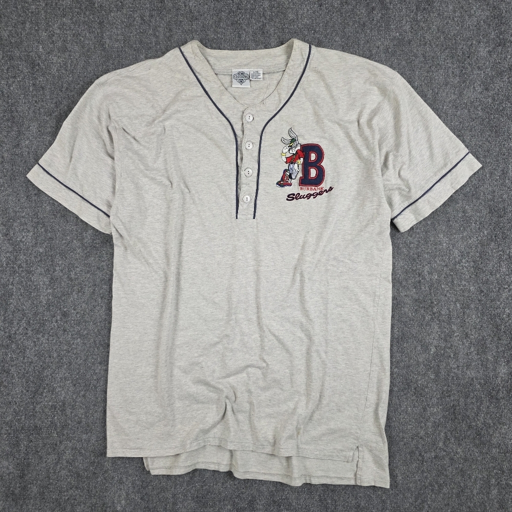 ACME CLOTHING 100% COTTON JERSEY GREY NAVY L/XL BURBANK SLUGGERS